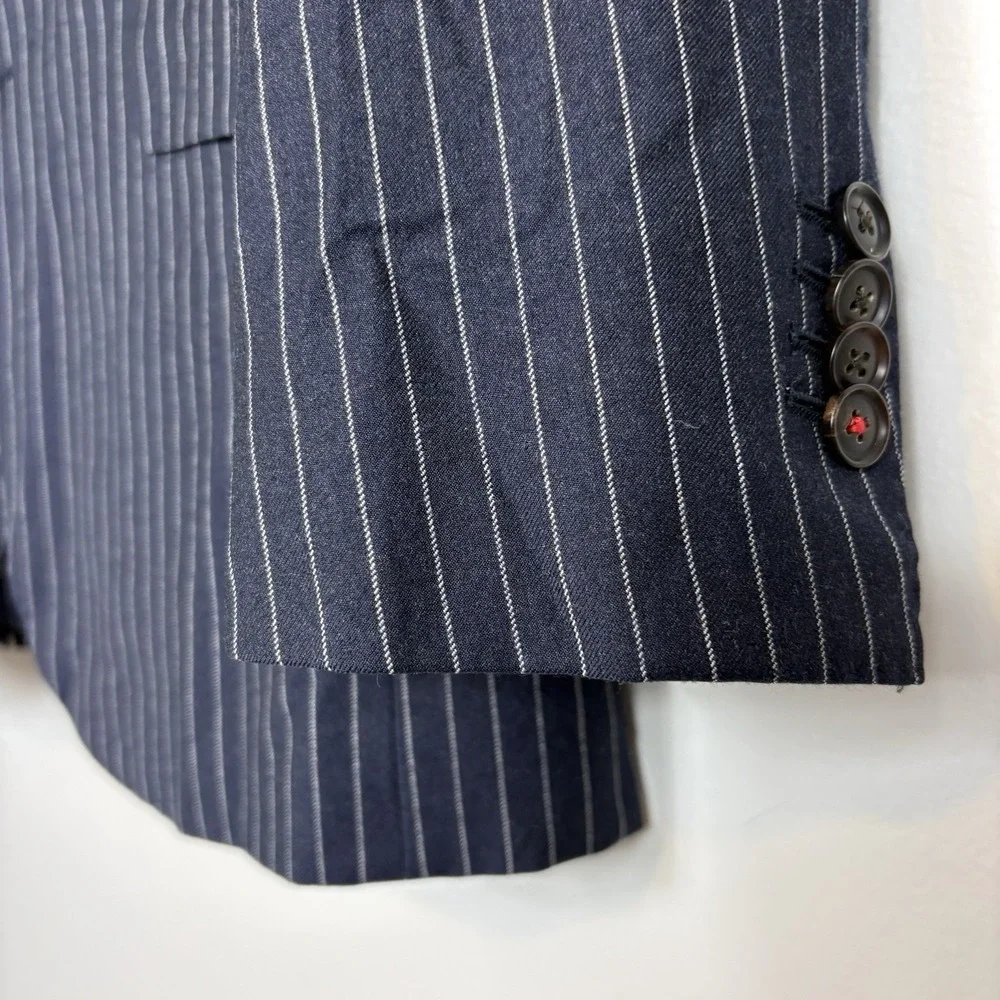 Suitsupply Men's Sienna Reda Super 130s Wool Sport Coat Sz 38R Navy Striped